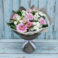 Букет цветов из:  Герберы, Альстромерии и Хризантемы в Новая Заимка