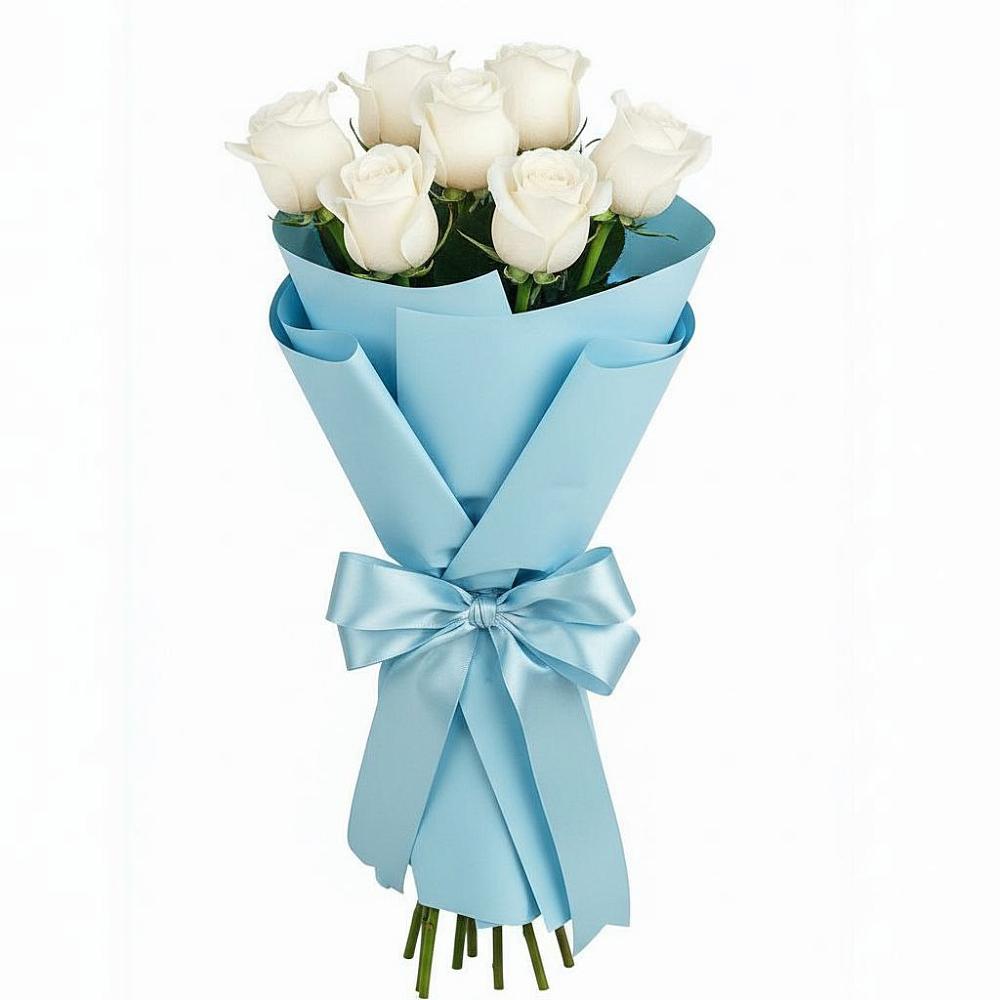 Букет 7 белых роз Проуд в Новая Заимка
