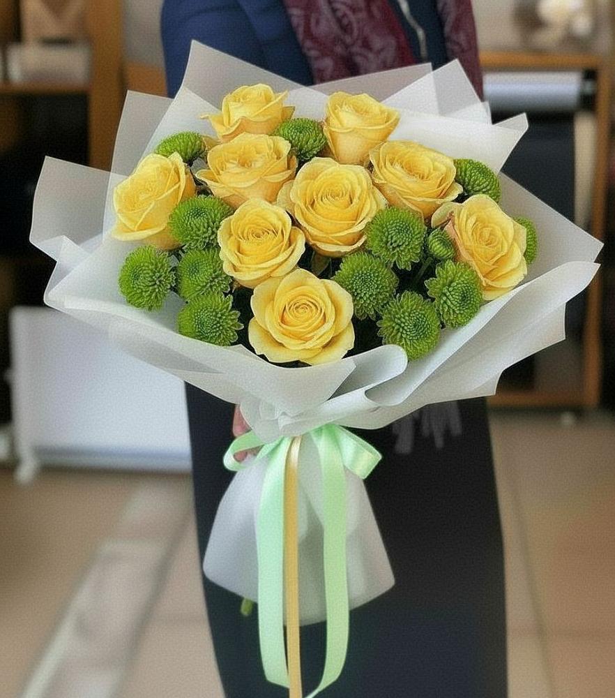 Букет цветов из: Хризантемы и Розы в Новая Заимка