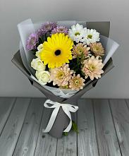 Букет цветов из:  Розы, Герберы и Хризантемы #REPLACE_PRED# Новая Заимка