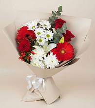 Букет цветов из:  Розы, Хризантемы, Герберы и Лилии #REPLACE_PRED# Новая Заимка