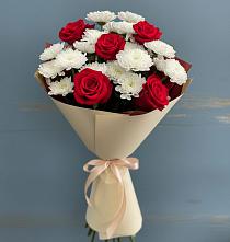 Букет цветов из:  Розы и Хризантемы в Новая Заимка