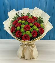 Букет цветов из:  Розы и Хризантемы в Новая Заимка