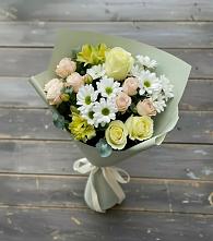 Букет цветов из:  Альстромерии, Розы и Хризантемы в Новая Заимка