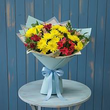 Букет цветов из:  Альстромерии и Хризантемы в Новая Заимка