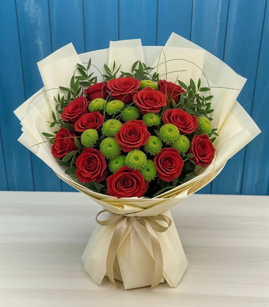 Букет цветов из: Розы и Хризантемы в Новая Заимка