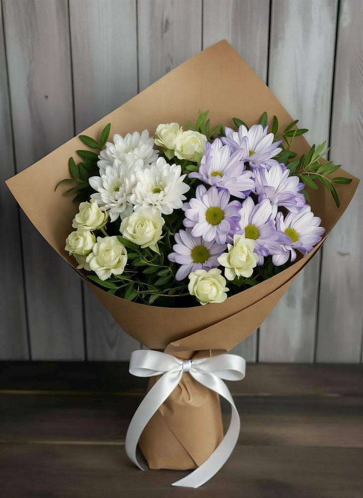 Букет цветов из: Хризантемы и Розы в Новая Заимка